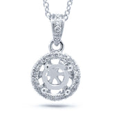 0.07ct 14k White Gold Diamond Semi-mount Pendant